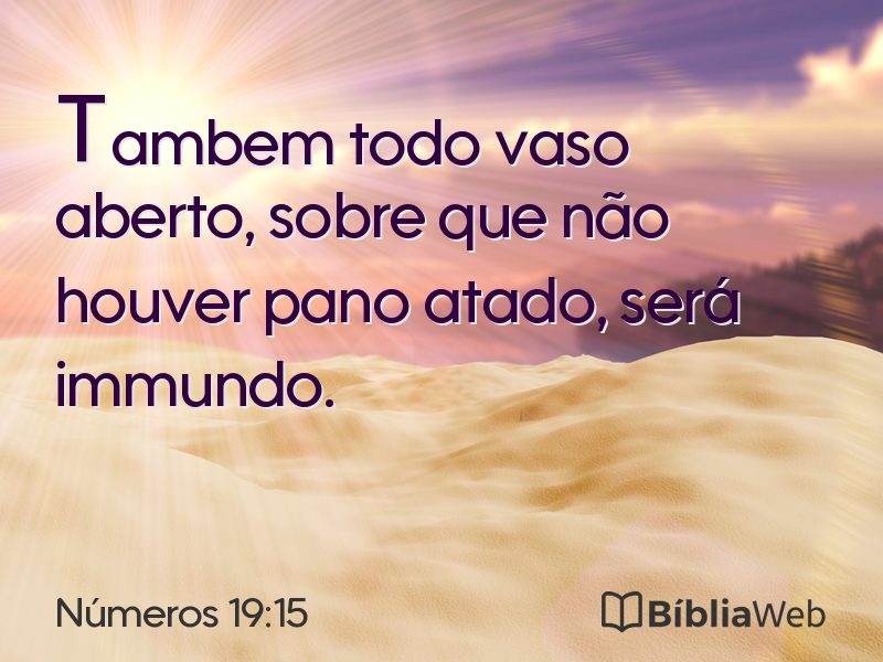 Números 19:15 em imagem para compartilhar
