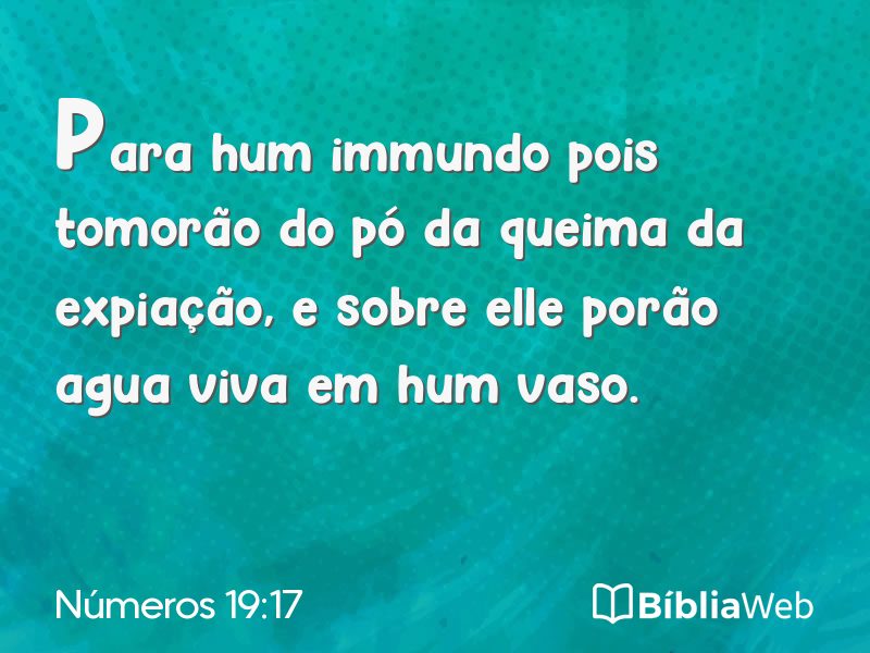 Números 19:17 em imagem para compartilhar