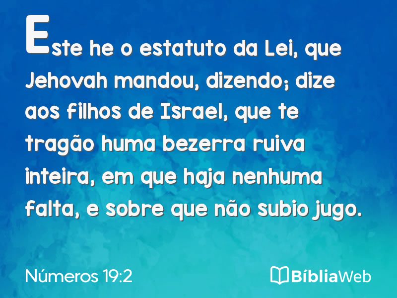 Números 19:2 em imagem para compartilhar