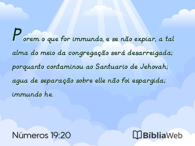 Números 19:20 em imagem para compartilhar
