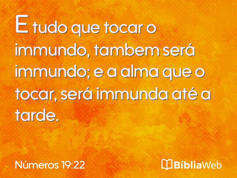 Números 19:22 em imagem para compartilhar