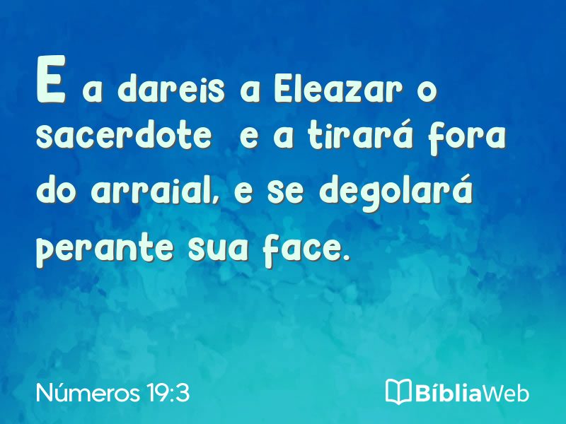 Números 19:3 em imagem para compartilhar