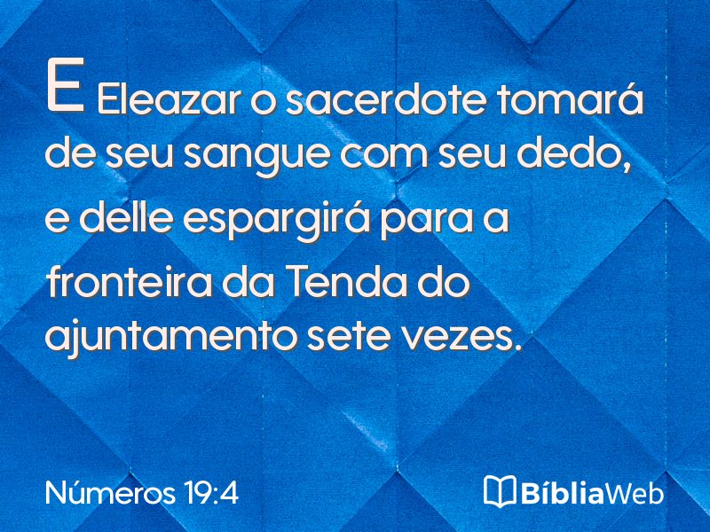 Números 19:4 em imagem para compartilhar