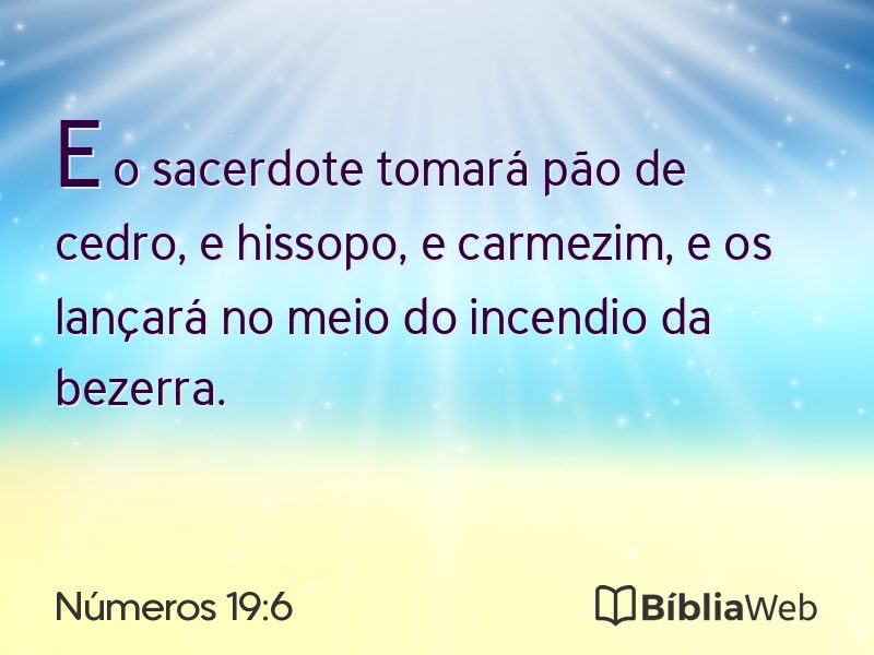 Números 19:6 em imagem para compartilhar