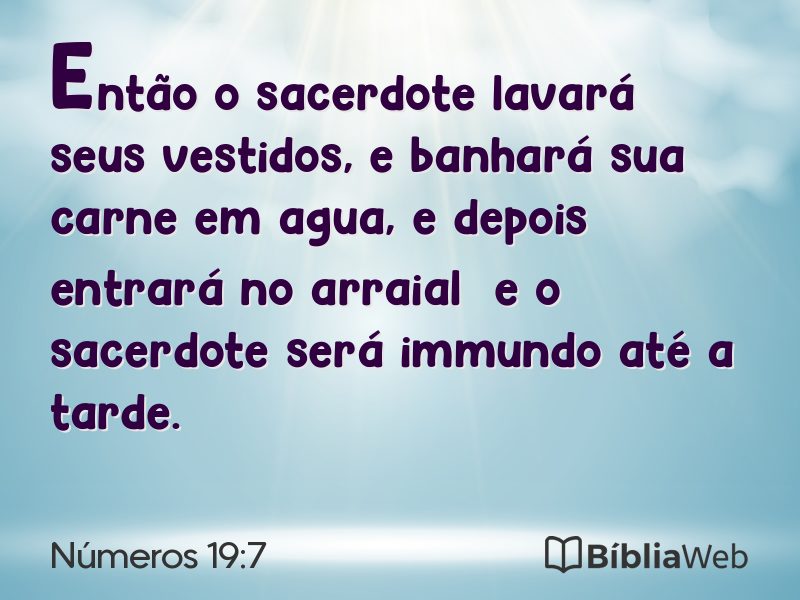 Números 19:7 em imagem para compartilhar
