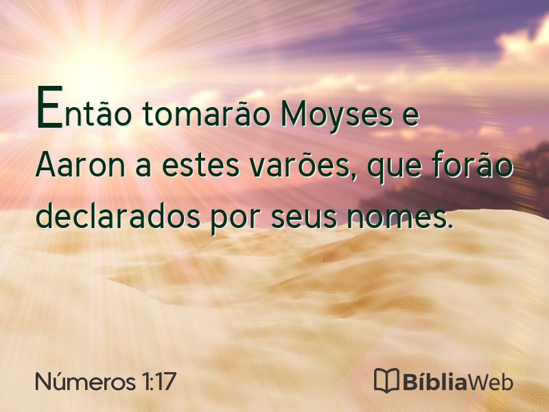Números 1:17 em imagem para compartilhar