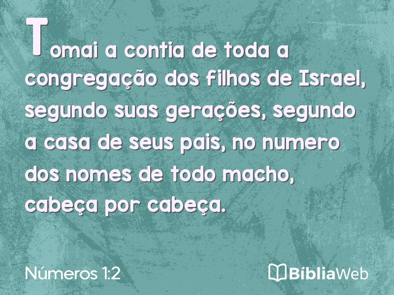 Números 1:2 em imagem para compartilhar