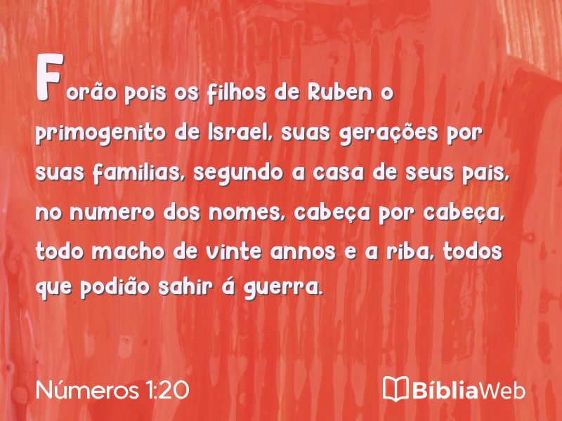 Números 1:20 em imagem para compartilhar
