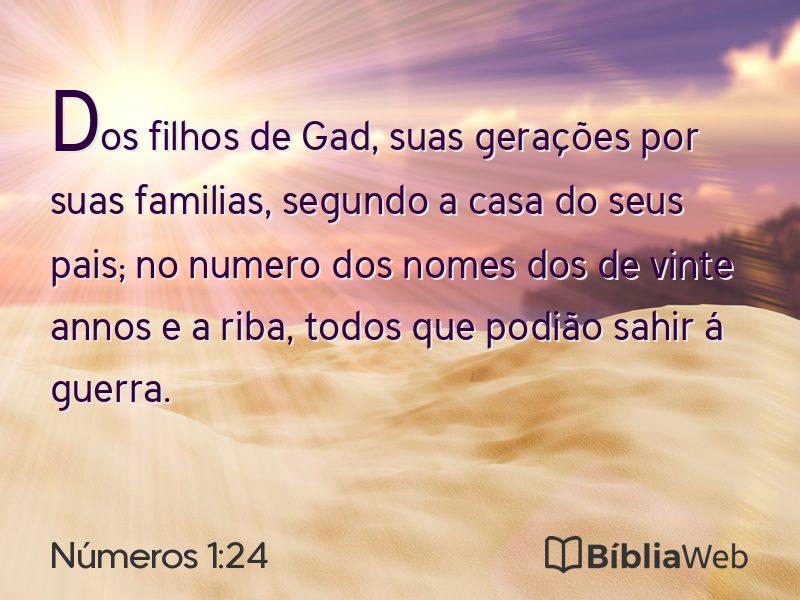 Números 1:24 em imagem para compartilhar