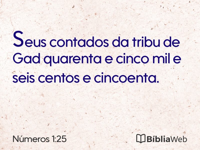 Números 1:25 em imagem para compartilhar