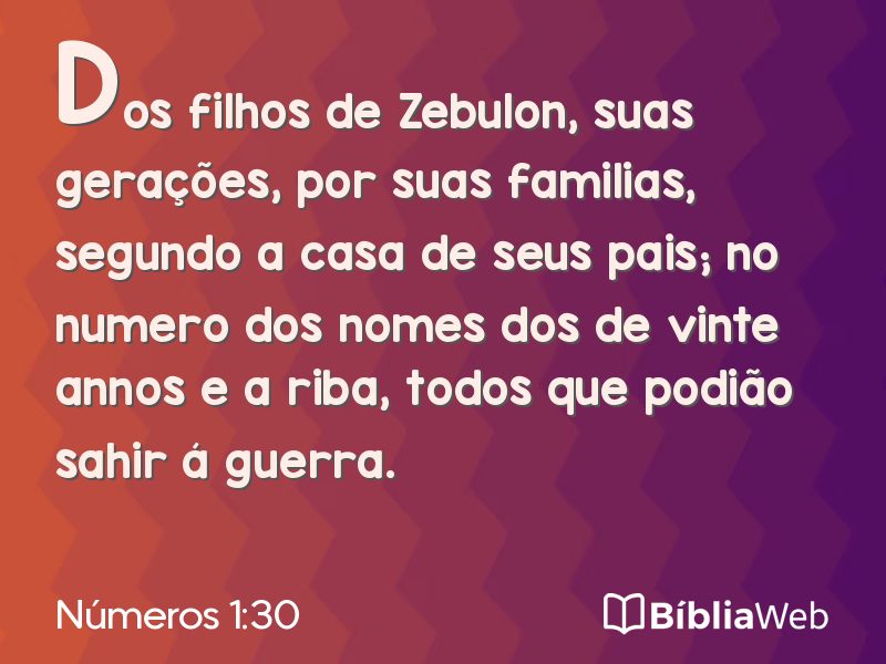 Números 1:30 em imagem para compartilhar