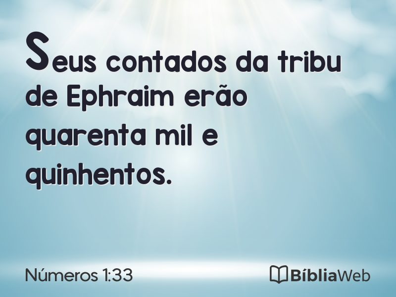 Números 1:33 em imagem para compartilhar
