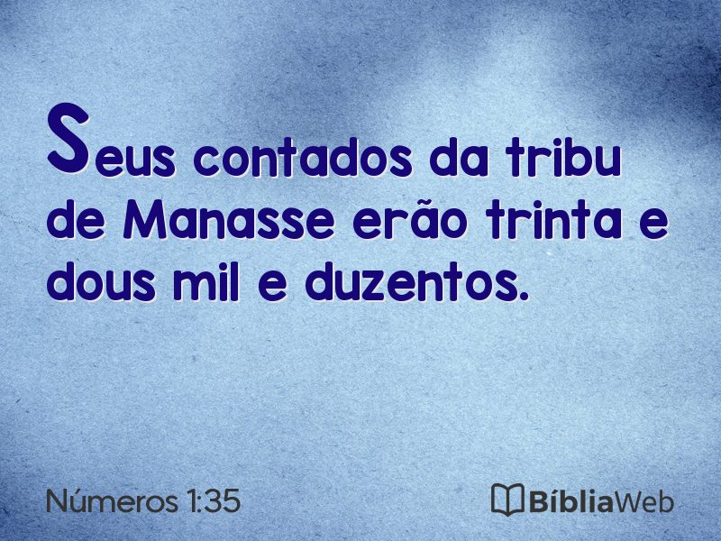 Números 1:35 em imagem para compartilhar