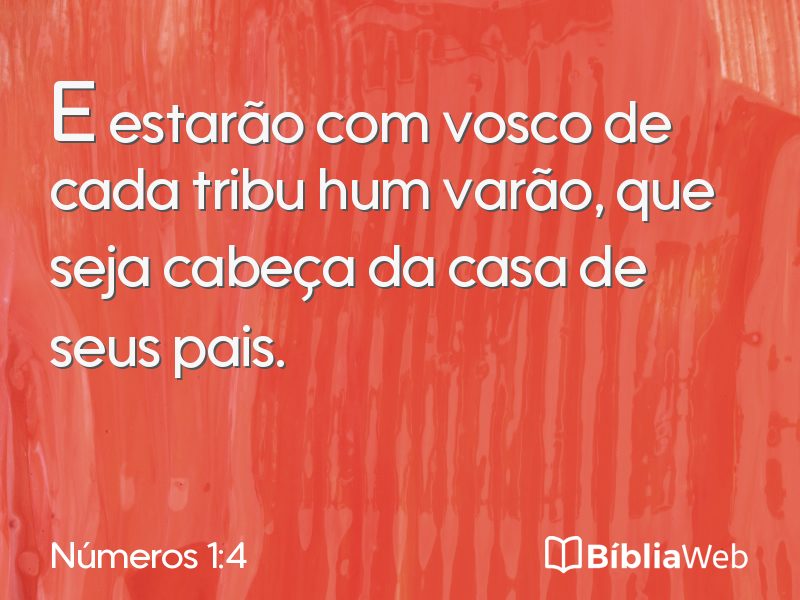 Números 1:4 em imagem para compartilhar