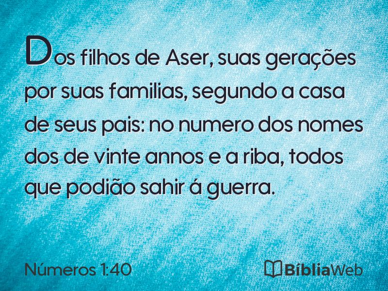 Números 1:40 em imagem para compartilhar