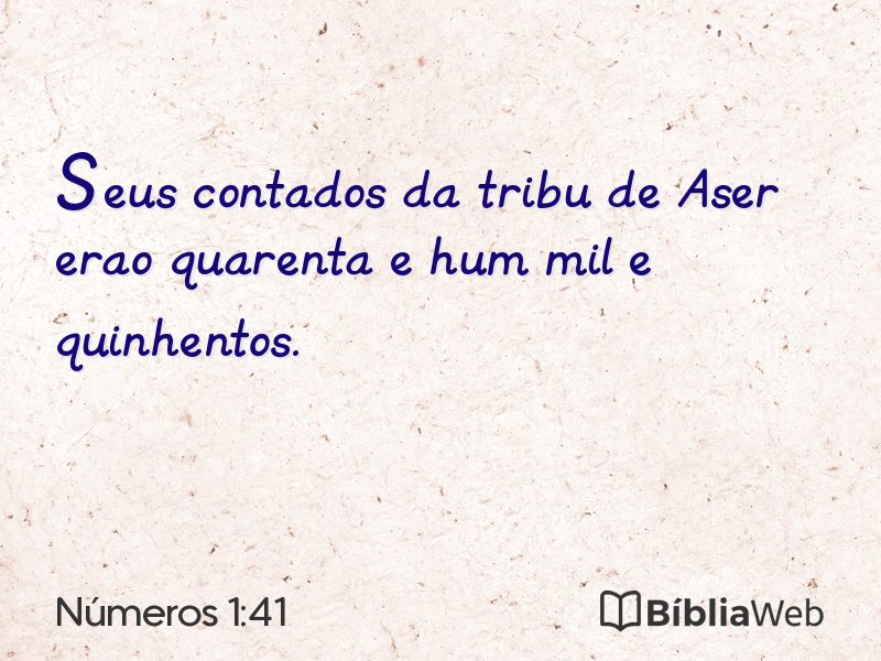 Números 1:41 em imagem para compartilhar