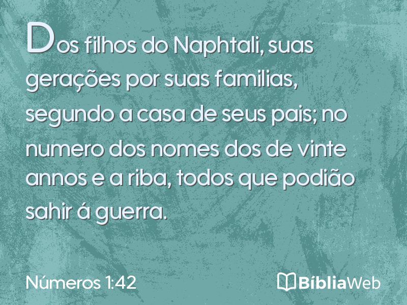 Números 1:42 em imagem para compartilhar
