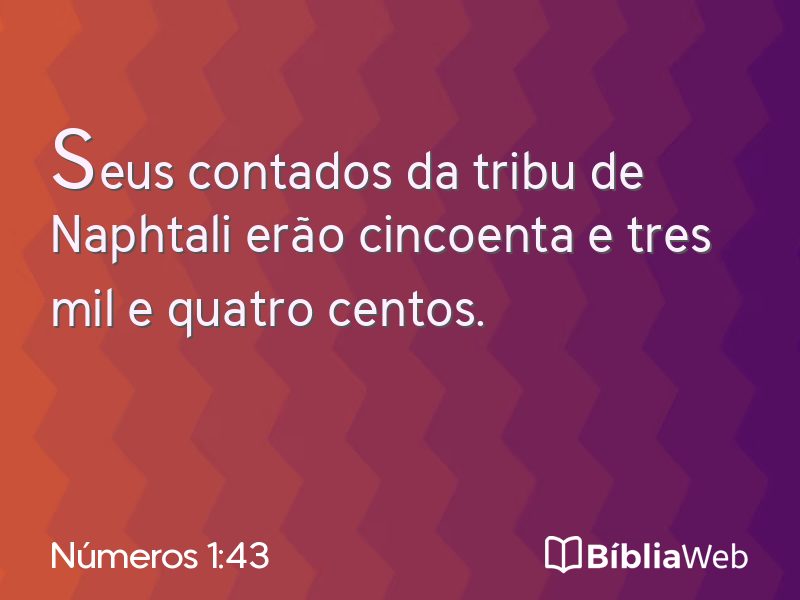 Números 1:43 em imagem para compartilhar
