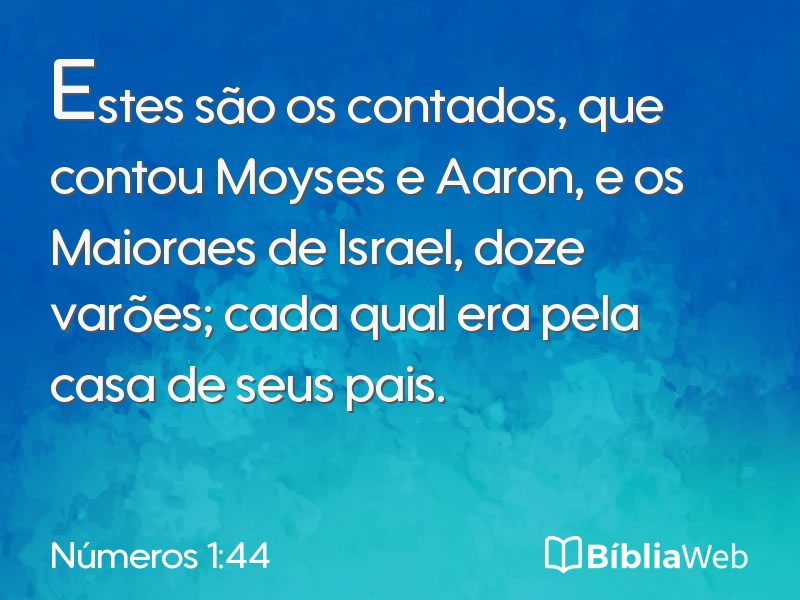Números 1:44 em imagem para compartilhar