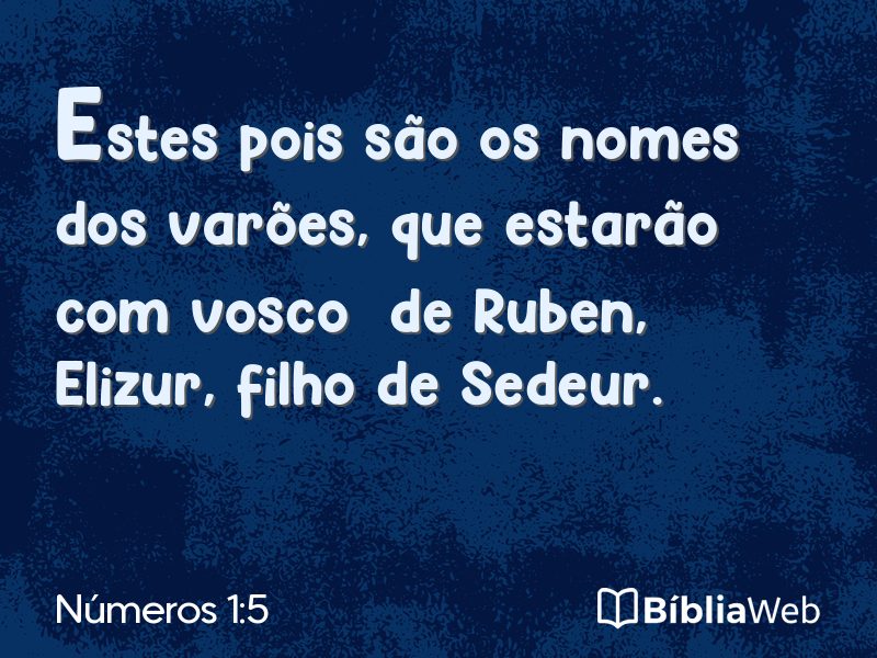 Números 1:5 em imagem para compartilhar