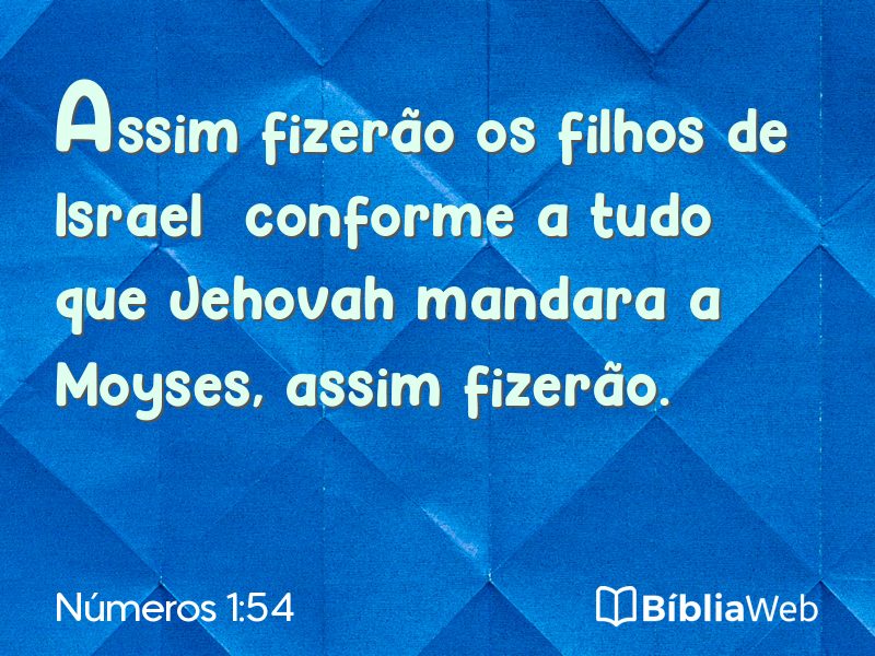 Números 1:54 em imagem para compartilhar