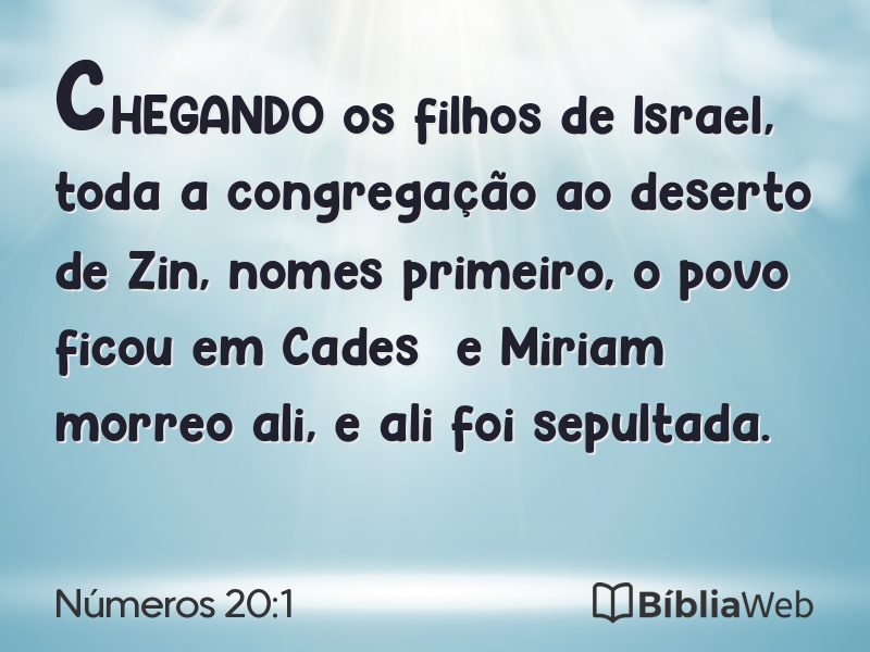 Números 20:1 em imagem para compartilhar