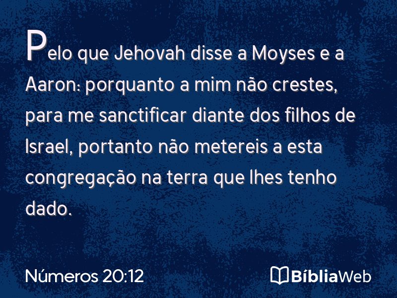 Números 20:12 em imagem para compartilhar