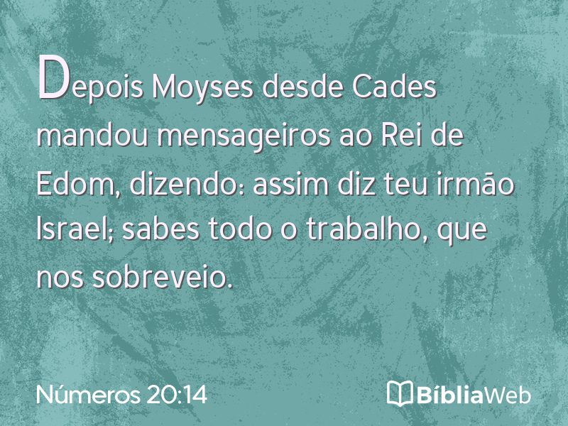 Números 20:14 em imagem para compartilhar