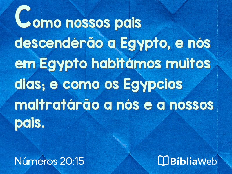 Números 20:15 em imagem para compartilhar
