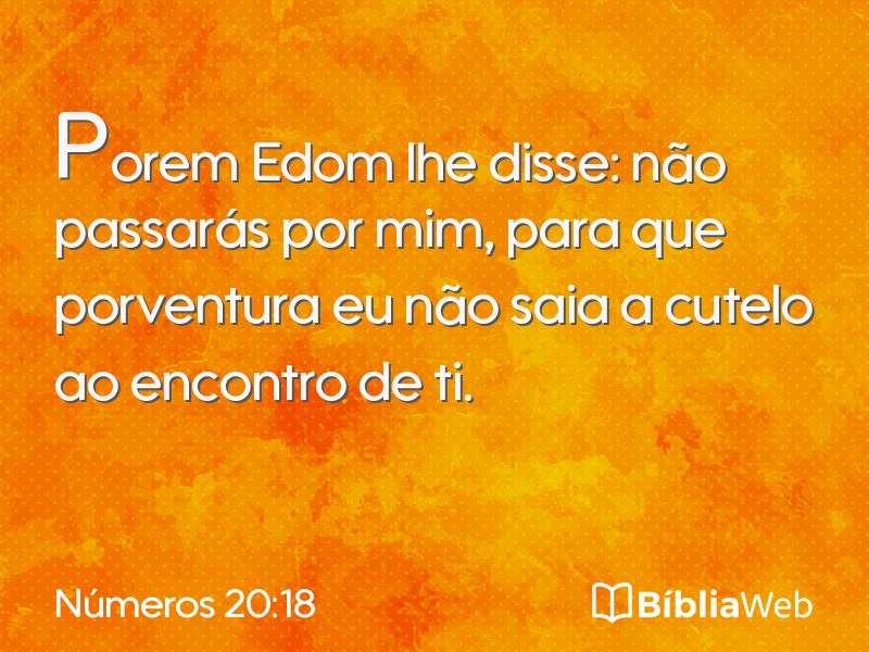 Números 20:18 em imagem para compartilhar