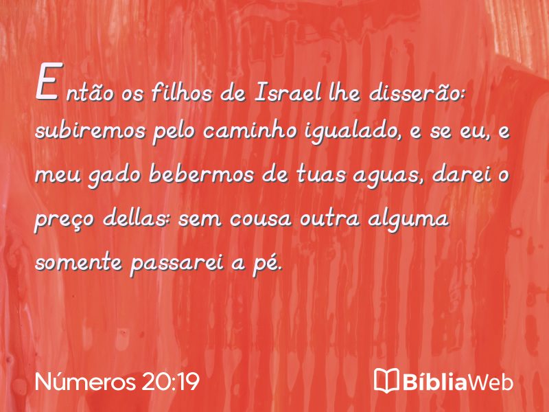Números 20:19 em imagem para compartilhar