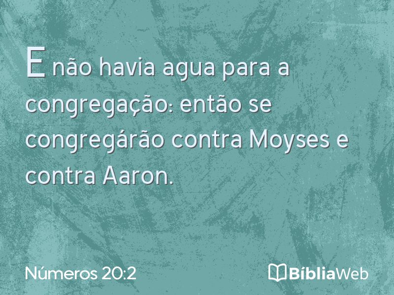 Números 20:2 em imagem para compartilhar