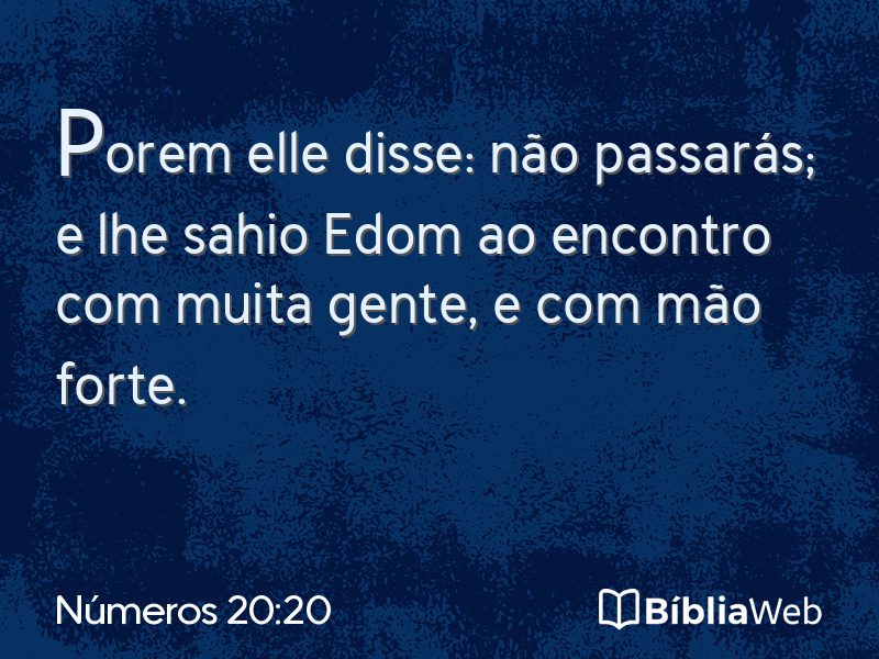 Números 20:20 em imagem para compartilhar
