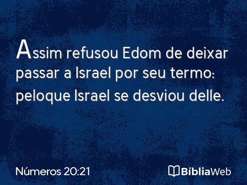 Números 20:21 em imagem para compartilhar