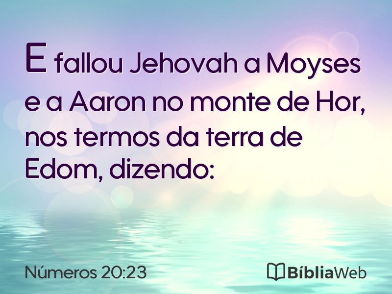 Números 20:23 em imagem para compartilhar