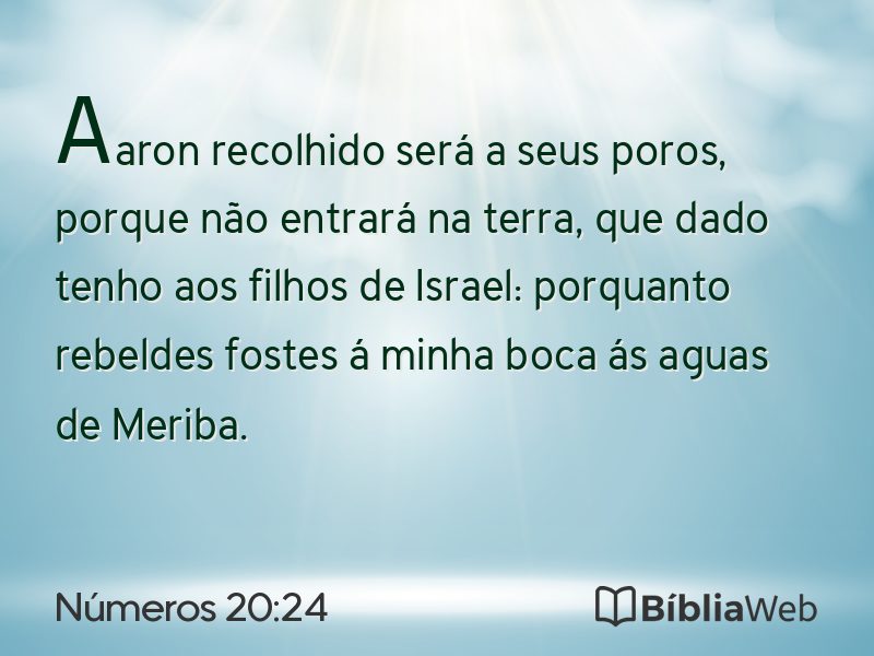 Números 20:24 em imagem para compartilhar