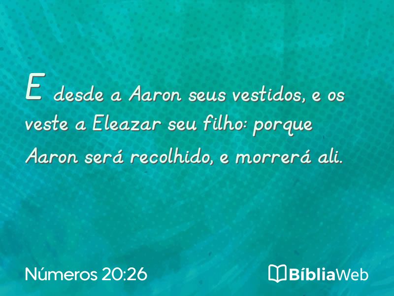 Números 20:26 em imagem para compartilhar