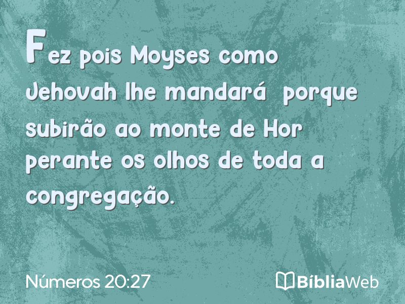 Números 20:27 em imagem para compartilhar