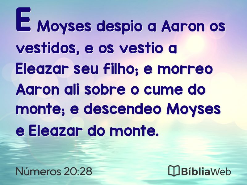 Números 20:28 em imagem para compartilhar