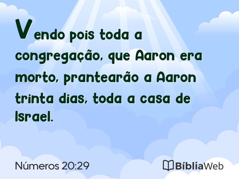 Números 20:29 em imagem para compartilhar