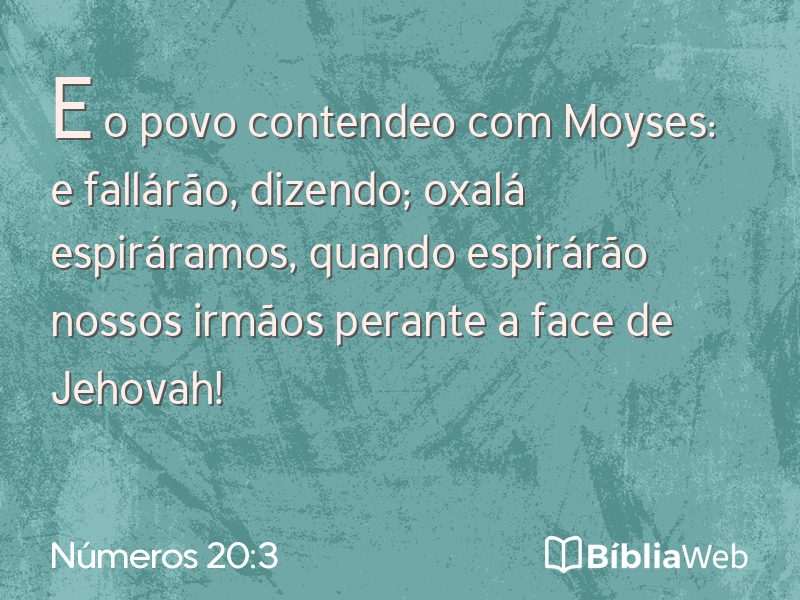 Números 20:3 em imagem para compartilhar