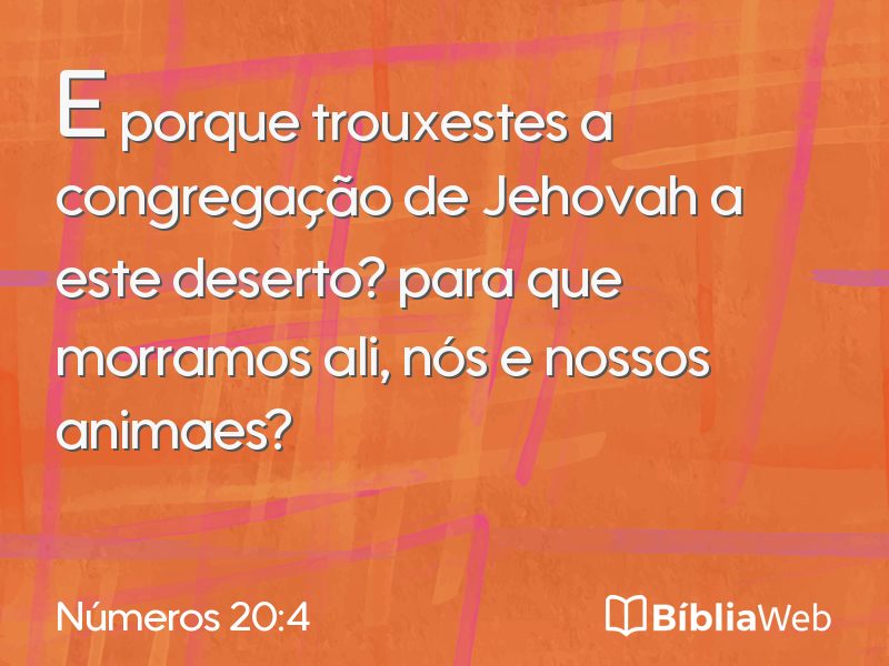 Números 20:4 em imagem para compartilhar