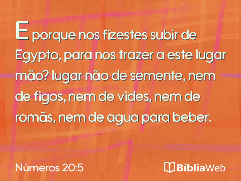 Números 20:5 em imagem para compartilhar