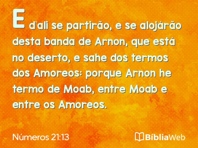 Números 21:13 em imagem para compartilhar