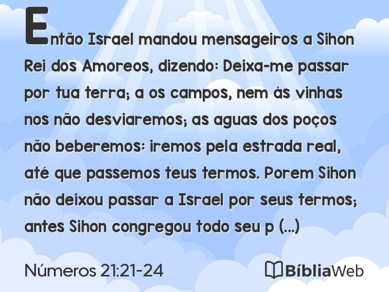 Números 21:21-24 em imagem para compartilhar