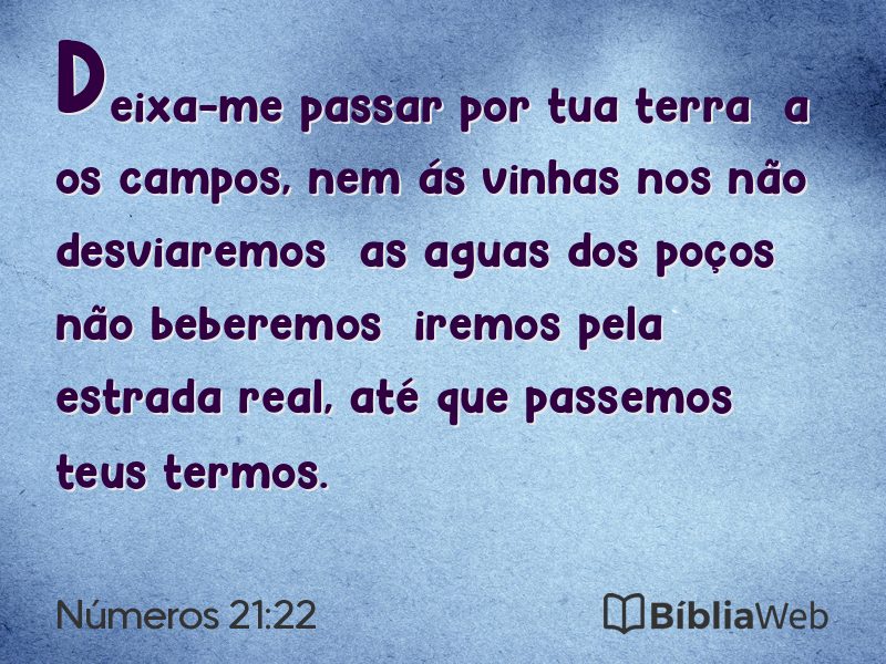 Números 21:22 em imagem para compartilhar