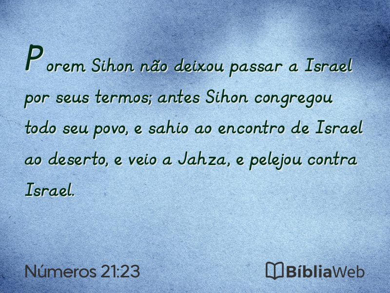 Números 21:23 em imagem para compartilhar