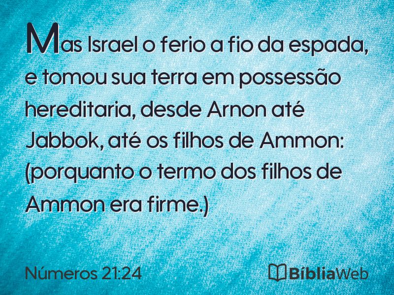 Números 21:24 em imagem para compartilhar