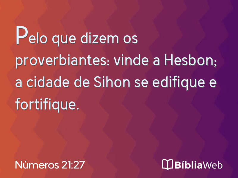 Números 21:27 em imagem para compartilhar