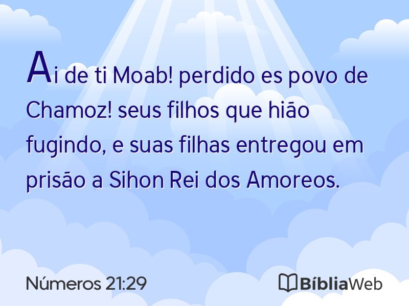 Números 21:29 em imagem para compartilhar